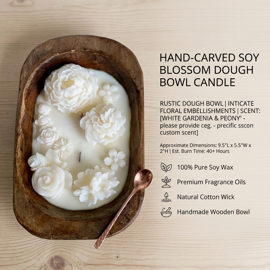Ember & Aether Carved Florals Candle
