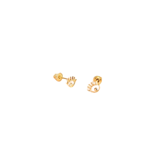 Evil Eye Stud Earrings (Solid Gold)