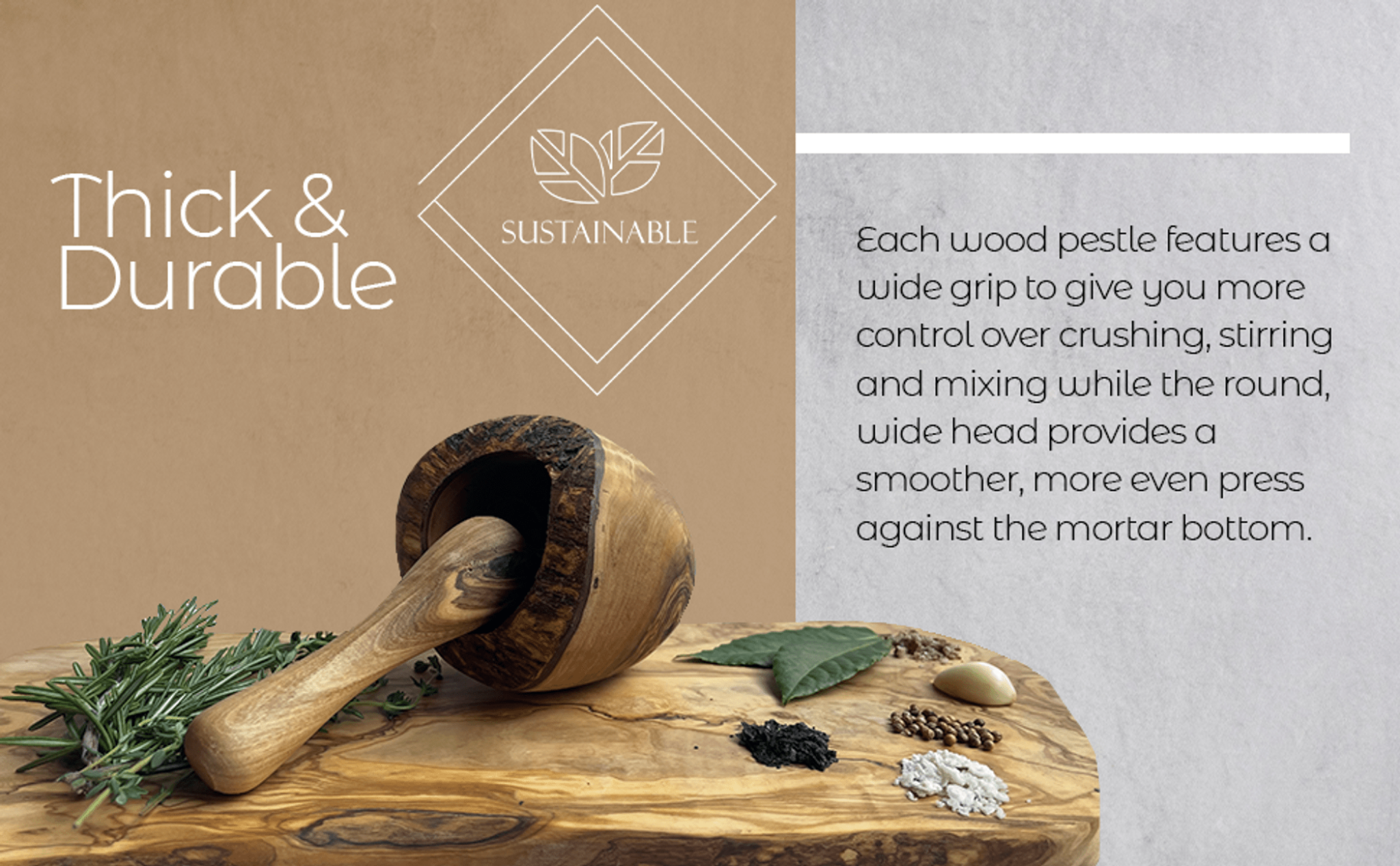 Olivewood Alchemist Mortar & Pestal