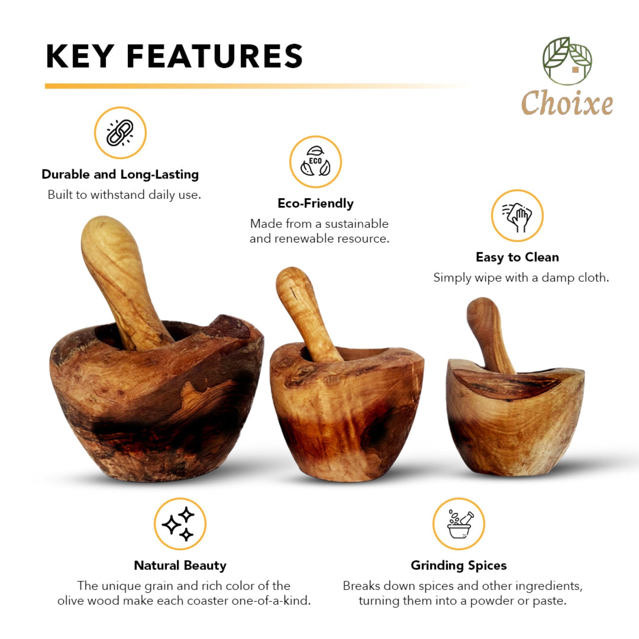 Olivewood Alchemist Mortar & Pestal