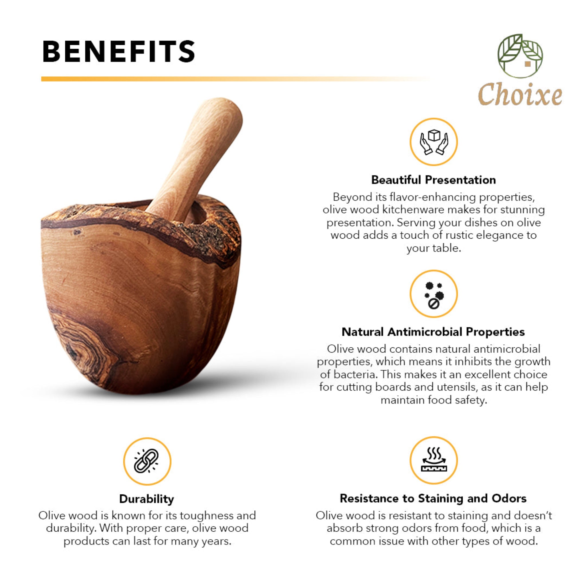 Olivewood Alchemist Mortar & Pestal